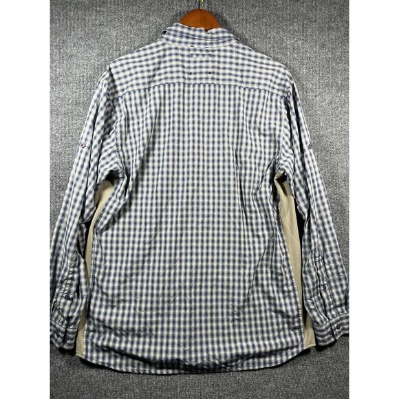 The North Face Button Up Shirt Men's Large Blue Plaid Longsleeve Vented Outdoor - Picture 9 of 10